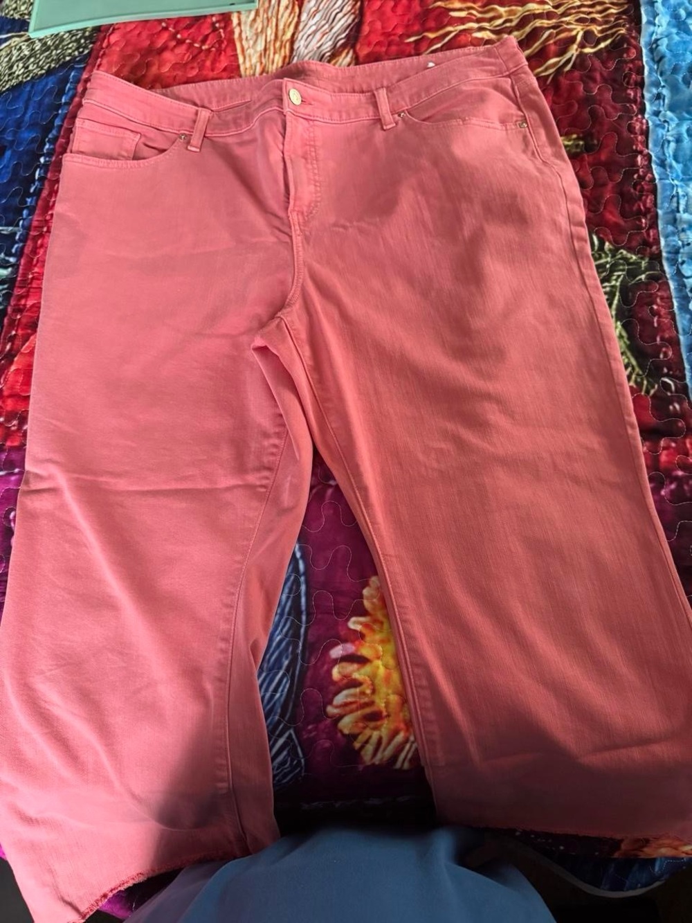 Chico's Coral Pink Cropped Ankle Jeans